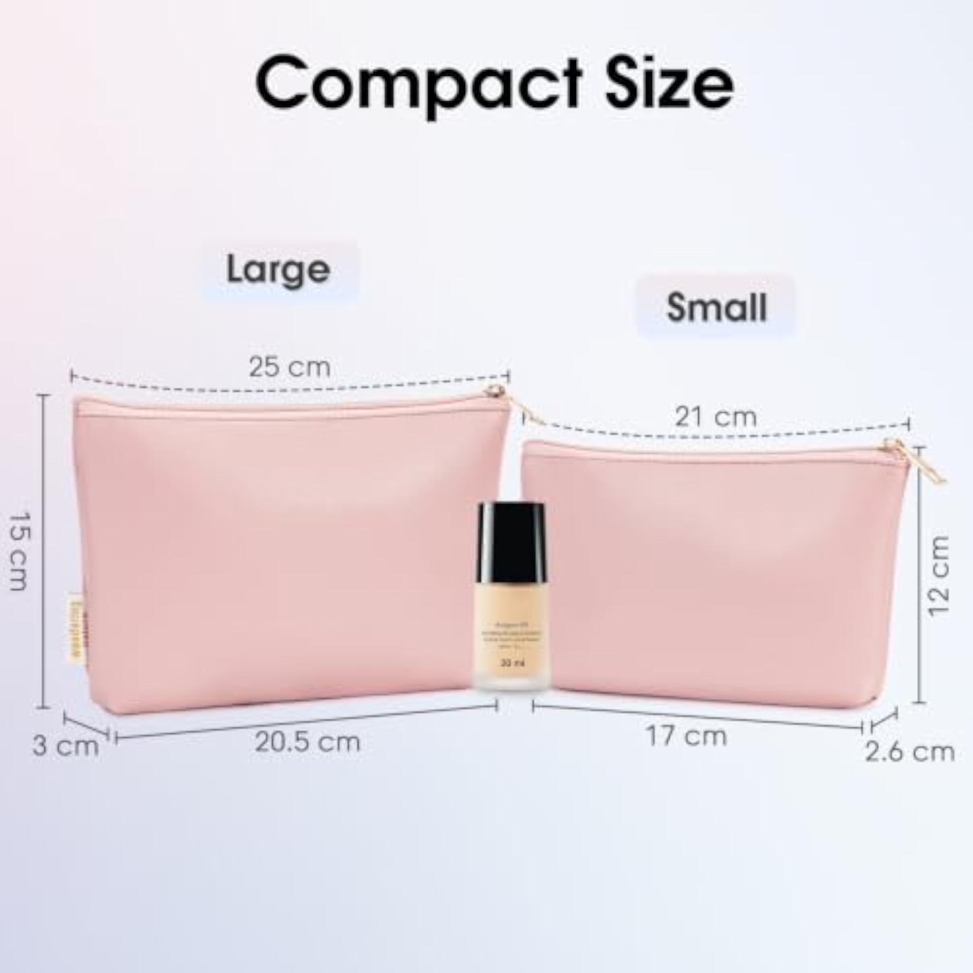 2 Pack Makeup Bag, Eco Vegan Leather Organizer